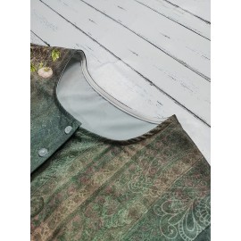 Floral Print Button Front Blouse, Casual Long Sleeve Crew Neck Blouse For Spring & Fall, Women's Clothing