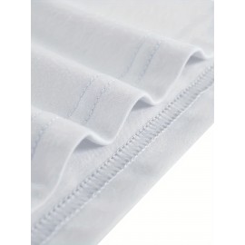 Sketch Style Palm Tree Pattern Top Casual Mid Stretch Short Sleeve Crew Neck Graphic T-shirt, Men's Tee For Summer Outdoor