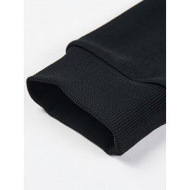 Sweatshirt And Pants Two-piece Set, Pattern Print Men's Long Sleeve Round Neck Street Casual Sports And Fashionable Sweatshirt, Elastic Drawstring Trousers, For Outdoor Sportsï¼ŒFor Autumn And Winter