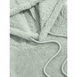 Men's Fluffy 2Pcs Outfits, Casual Hoodies Long Sleeve Pullover Hooded Sweatshirt Snuddie And Sweatpants Shorts Set For Spring Fall, Men's Clothing