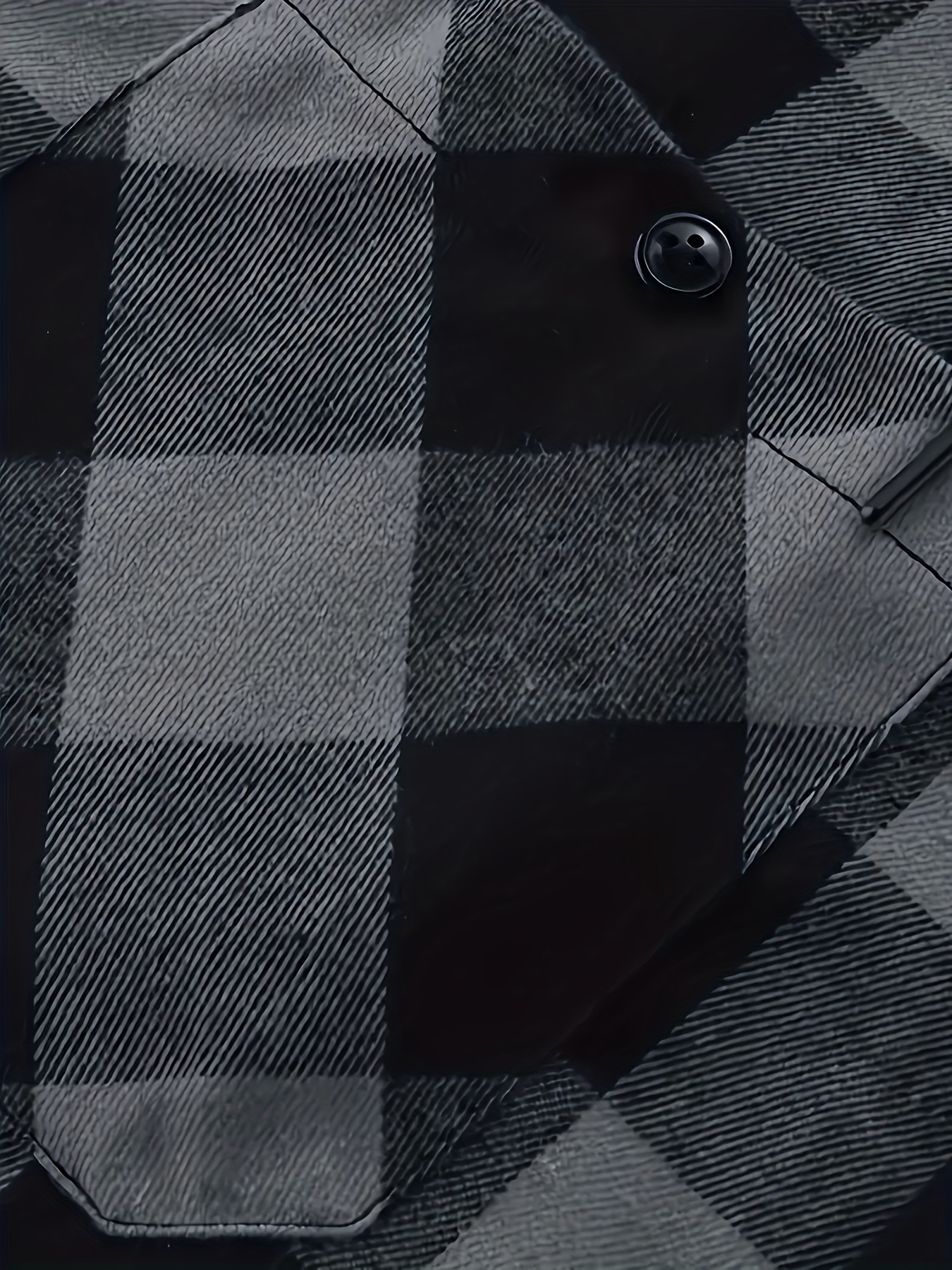 plaid pattern mens long sleeve hooded shirt with chest pocket drawstring mens casual spring fall clothing details 8